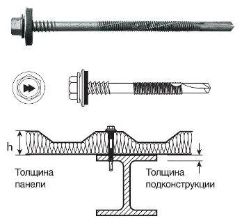 Шуруп оцинкованный Сэндвич HSP-R-S19 6,3х240 мм Гарпун (100 шт) склад Краснодар низкая цена