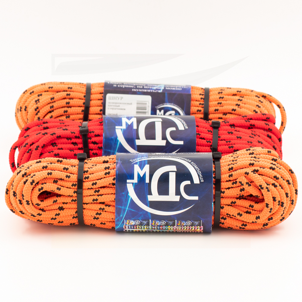 Канат полипропиленовый плетеный 5 мм 16 прядный 20 м с сердцевиной МДС