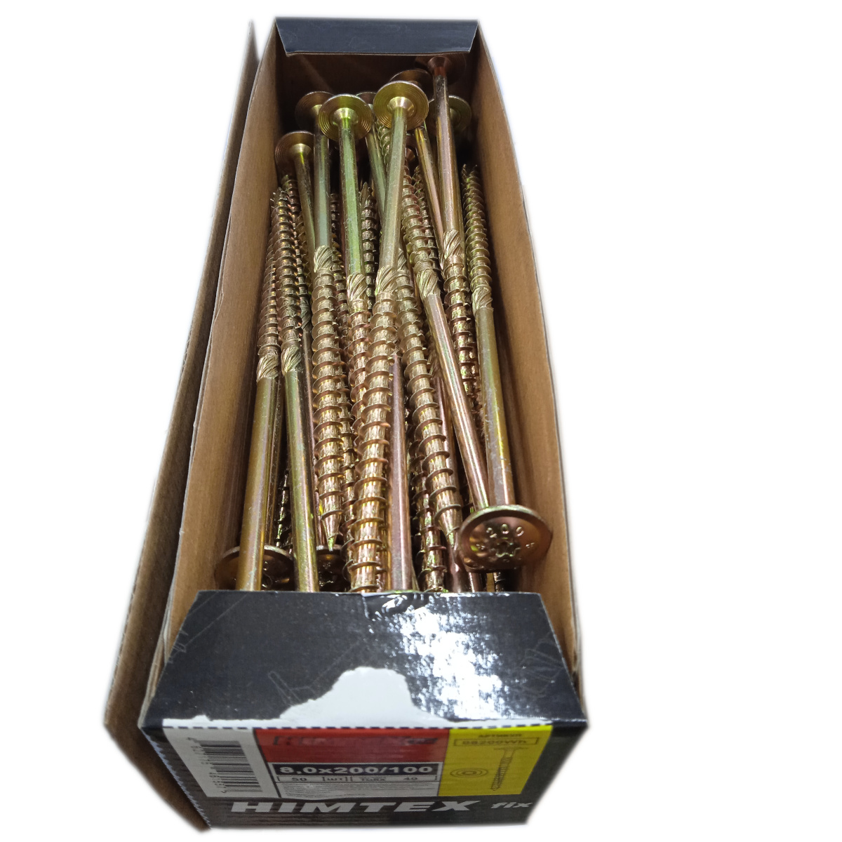 Шуруп по дереву полусфер. гол. конструкционный 8х200 Torx 40 HIMTEXfix 2