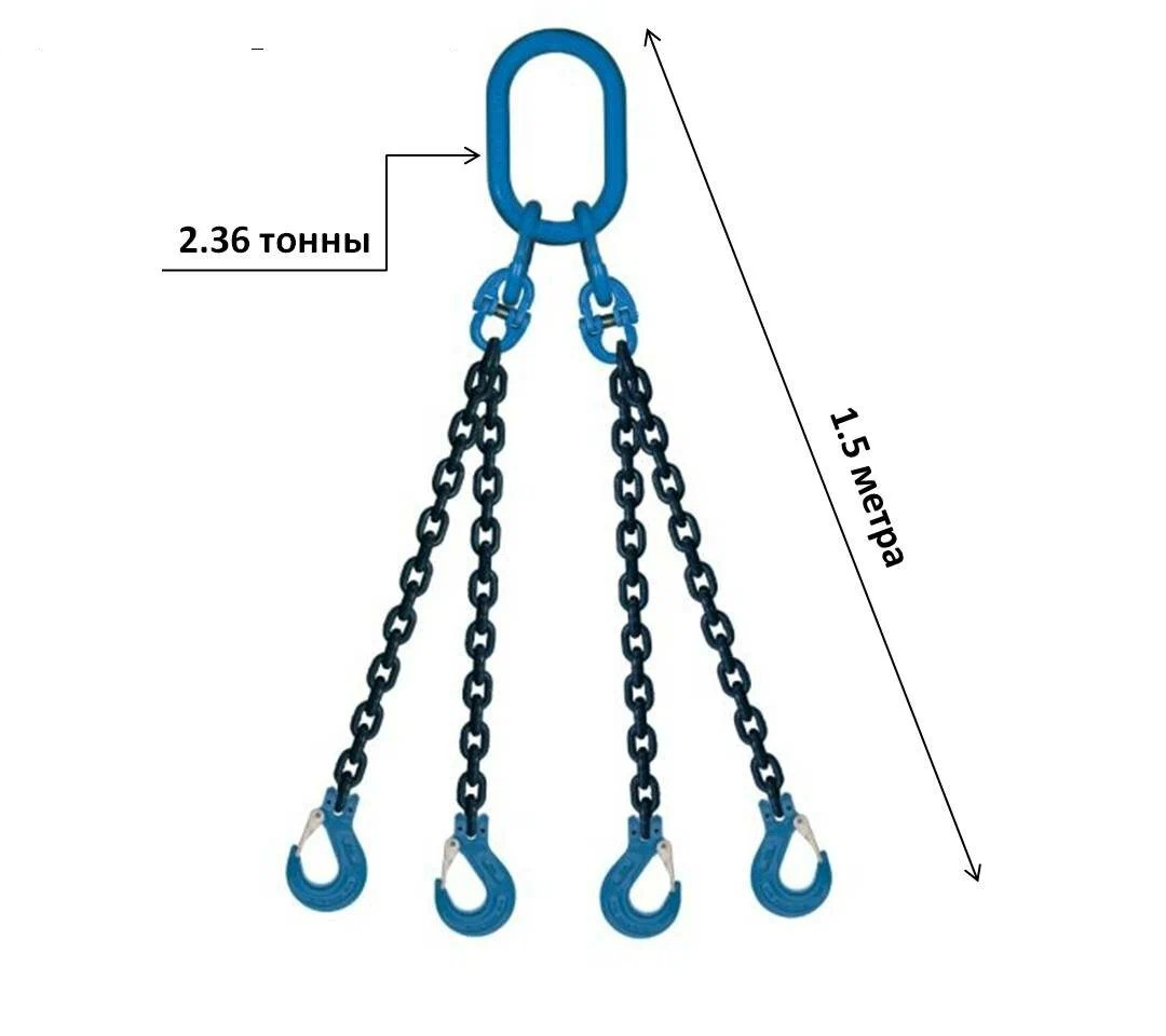 Строп цепной 4СЦ 2,36т/1,5м свой склад Краснодар цена от производителя