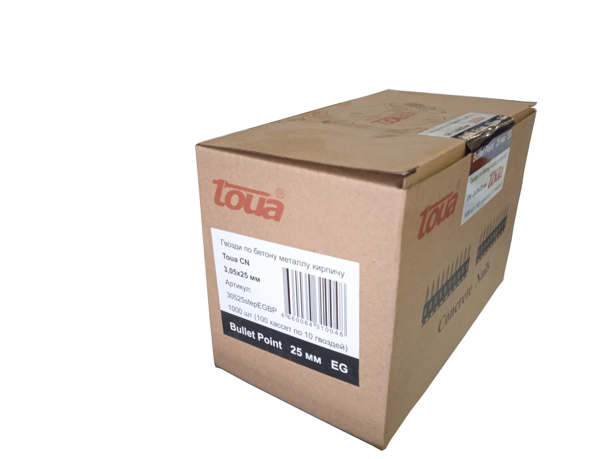 Гвозди по бетону Toua CN EG bullet point 3,05х22 мм (1000шт) 3