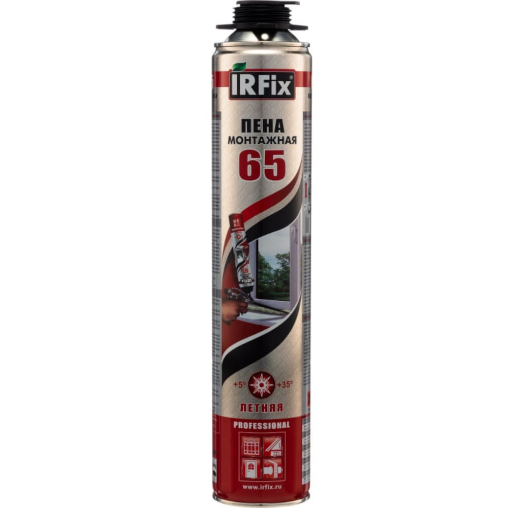 Пена ПРОФ. монтажная IRFIX 65л 820мл 2