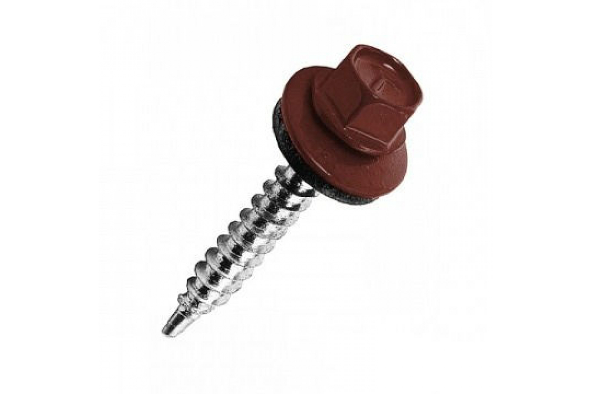 Саморез кровельный 4,8х35 RAL 3009 коррида (кирпичный) опт розница склад Краснодар доставка