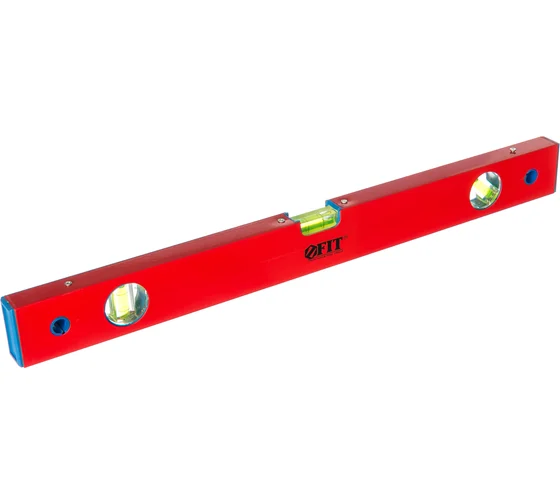 Уровень 500 мм Стандарт, 3 глазка, красный корпус, фрезер. раб. грань