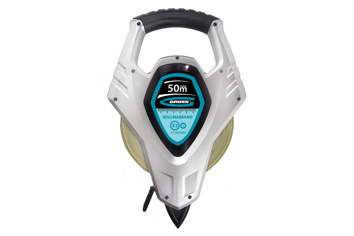 Рулетка 50м/13мм геодезическая откр. корпус метал. лента нейлон GROSS