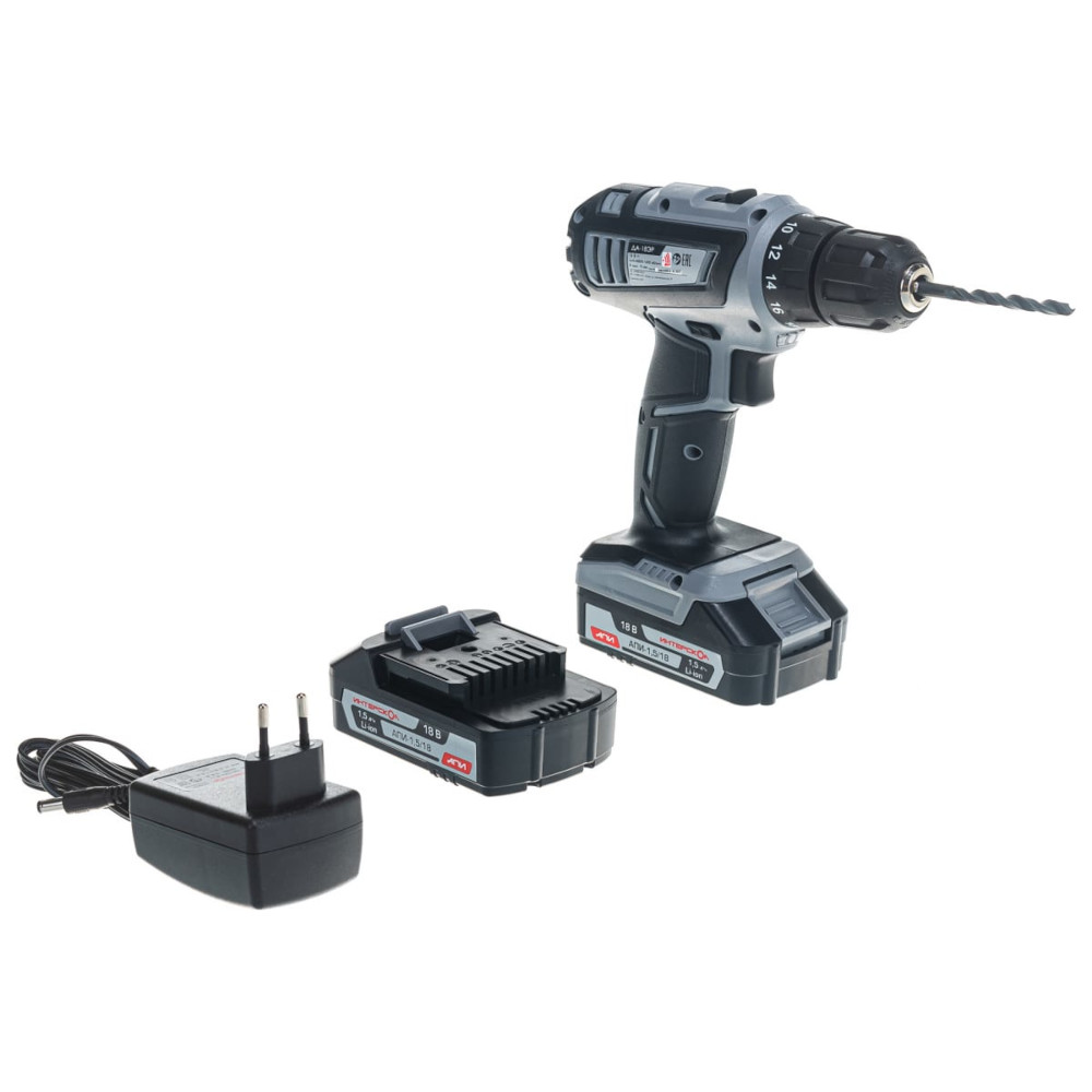 Дрель Интерскол ДА-18ЭР (18В 2х1.5А/ч 35Нм li-ION) свой склад Краснодар низкая цена доставка РФ