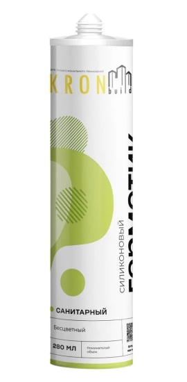 Герметик силиконовый KRONBUILD санитарный 280 мл БЕСЦВЕТНЫЙ низкая цена любое кол-во доставка по РФ