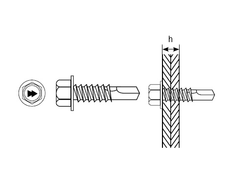 Саморез HD-R 5,5х25 RAL 5015 Гарпун 2