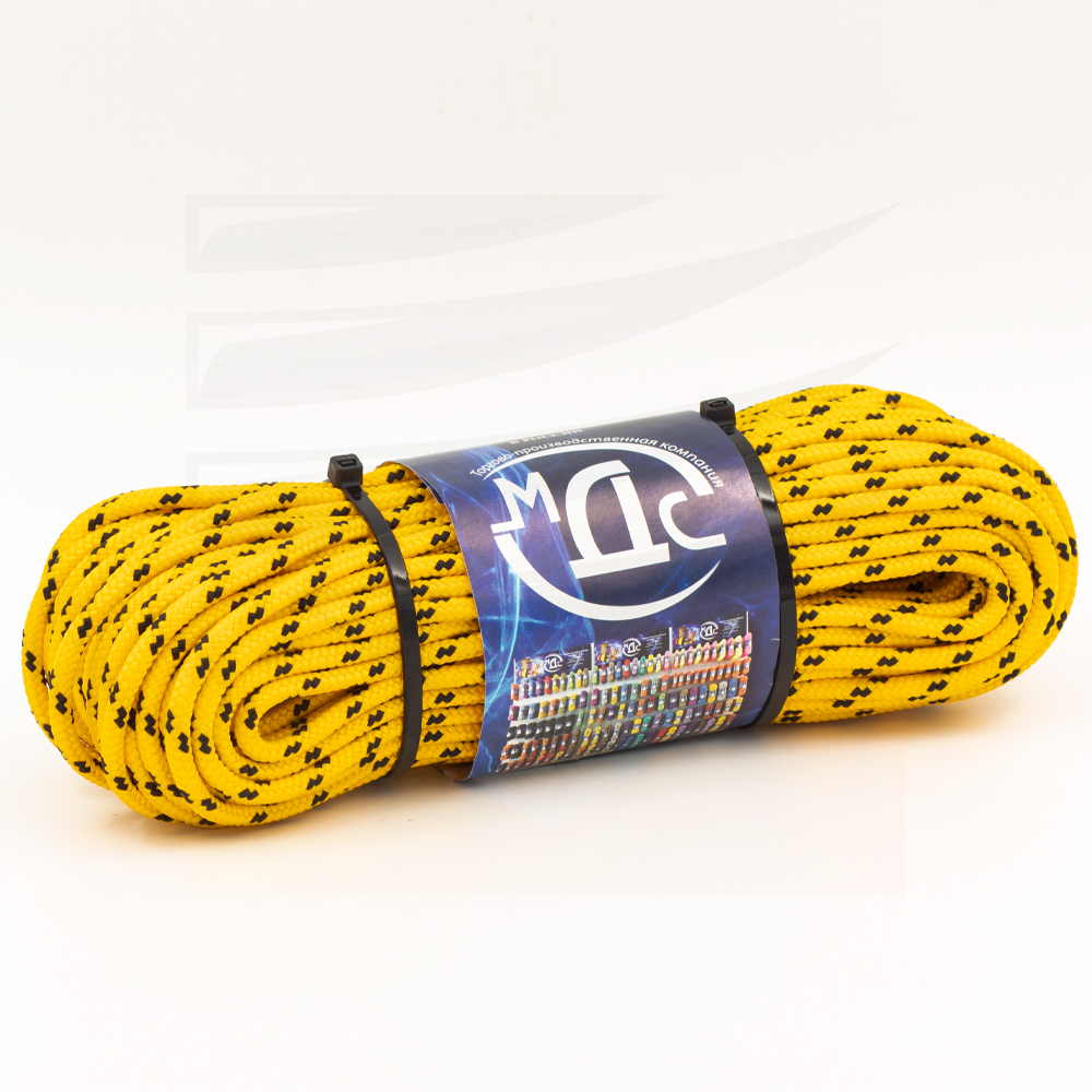 Канат полипропиленовый плетеный 6 мм 16 прядный 30 м с сердцевиной МДС