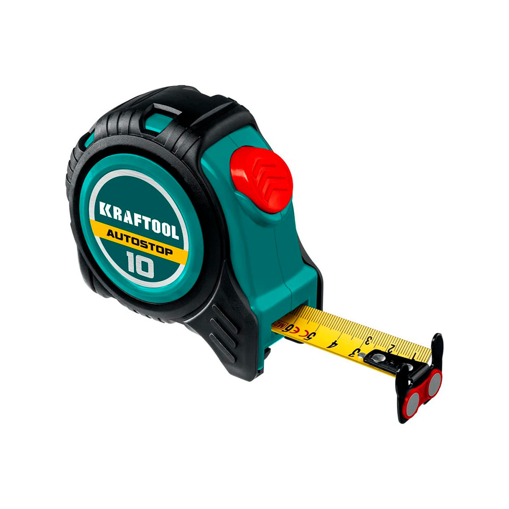 Рулетка 10м/25мм KRAFTOOL AutoStop проф. с автостопом доставка по России в наличии склад Краснодар