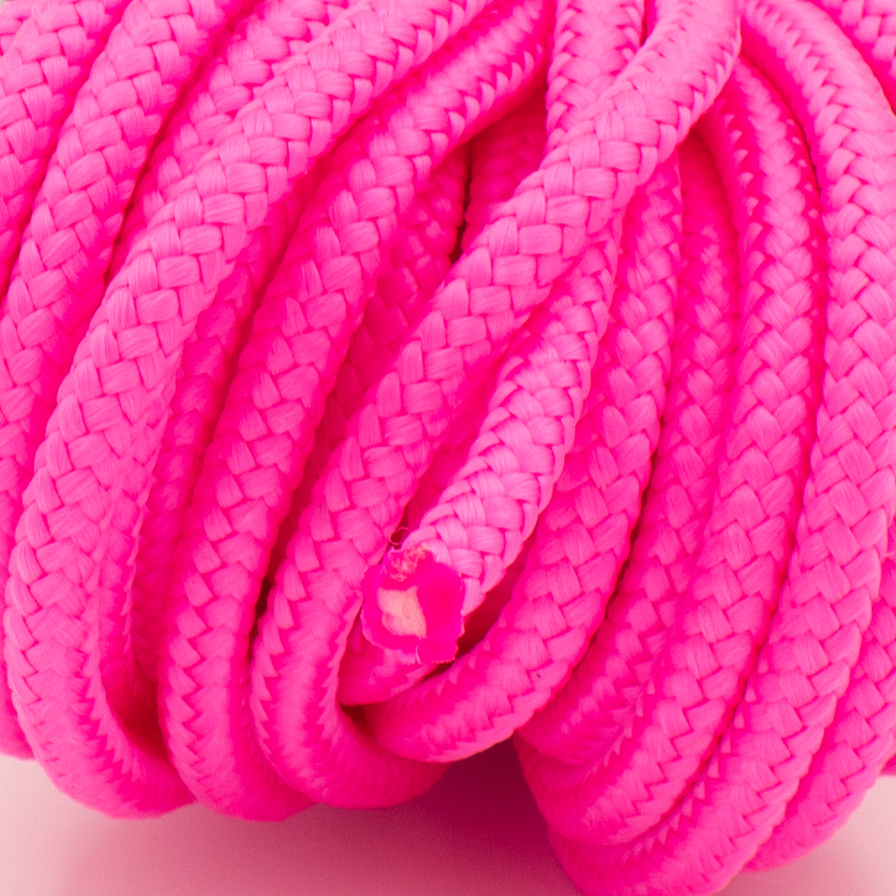 Канат полипропиленовый плетеный неон 5 мм 16 прядный 20 м с сердцевиной МДС