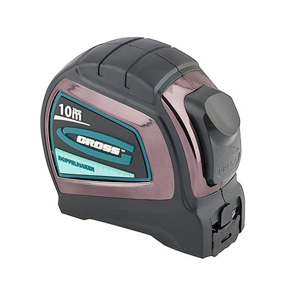 Рулетка 10м/25мм Doppelhafen двухстрон.зацеп, нейлон,двуст.шкала,автомат. GROSS  опт розница свой ск