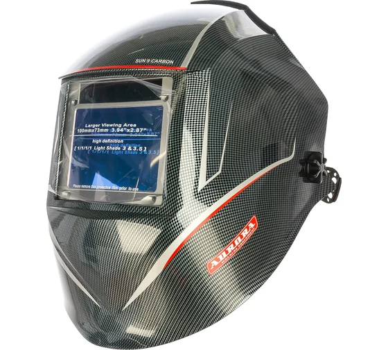 Маска сварщика хамелеон АВРОРА SUN9 CARBON 100х73мм 4 датчика