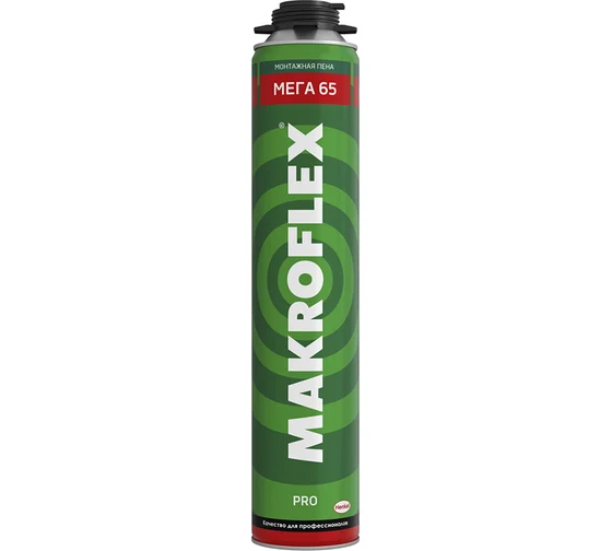 Пена ПРОФ. монтажная Макрофлекс Мега PRO 65 л (850мл/16шт) (12шт-3003346)