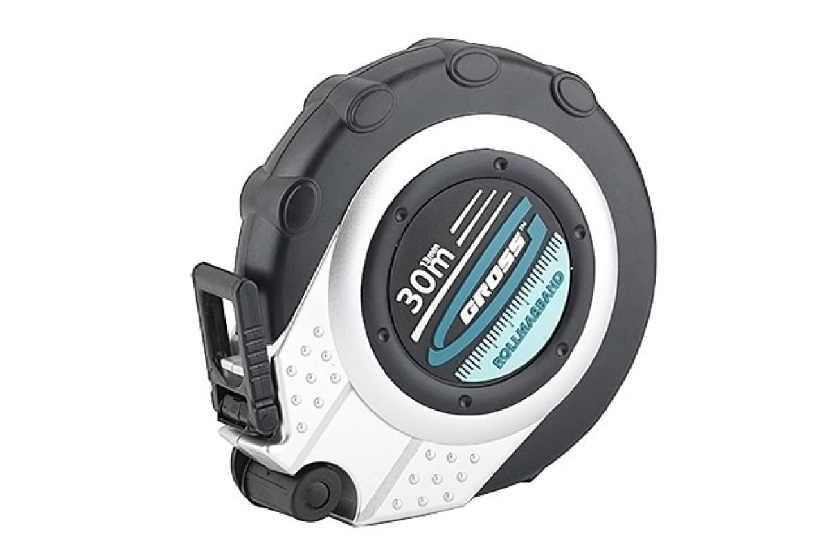 Рулетка 30м/13мм геодезическая метал. лента, закр. корпус нейлон GROSS