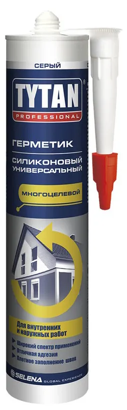 Герметик силикон. универс. Tytan Professional серый (280мл.,12шт)