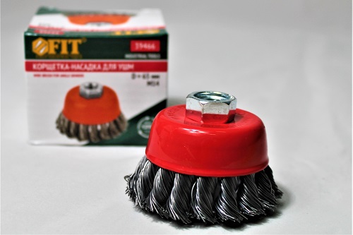Корщетка-чашка 65 мм витая, гайка М14 оптом в Краснодаре