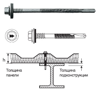 Шуруп оцинкованный Сэндвич HSP-R-S19 6,3х190 мм Гарпун (100 шт) скидки для опта в наличии на складе