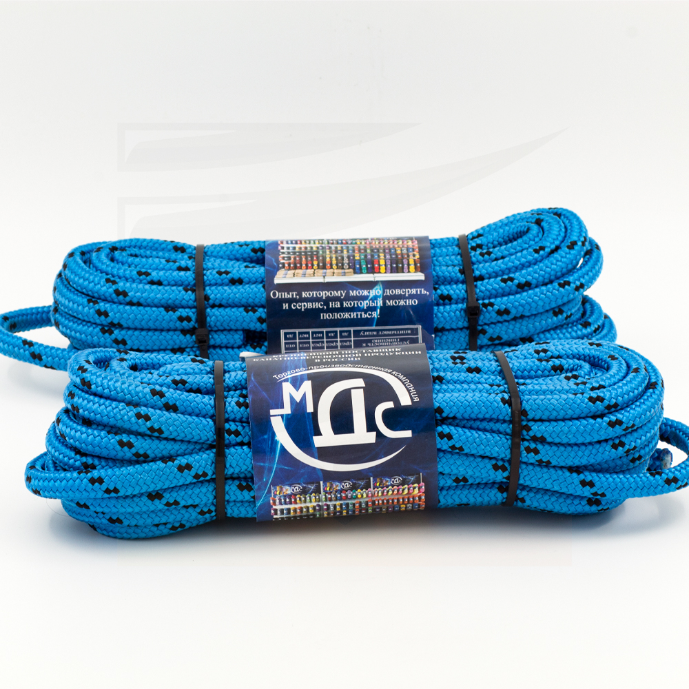 Канат полипропиленовый плетеный 10 мм 24 прядный 10м с сердцевиной МДС